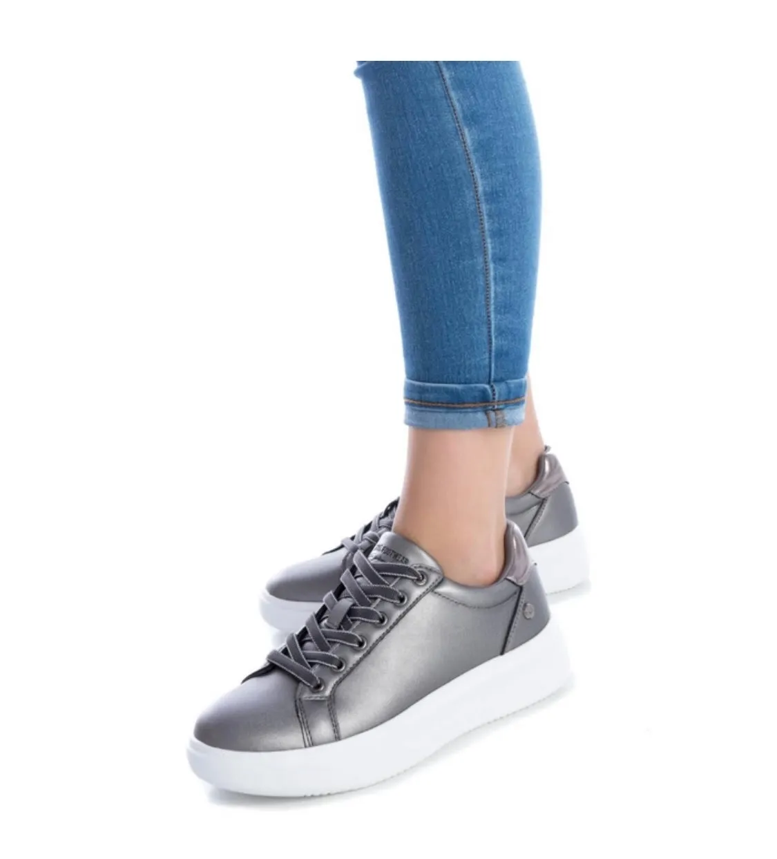 XTI Ladies Ladies Metallic Lace Up Sneaker